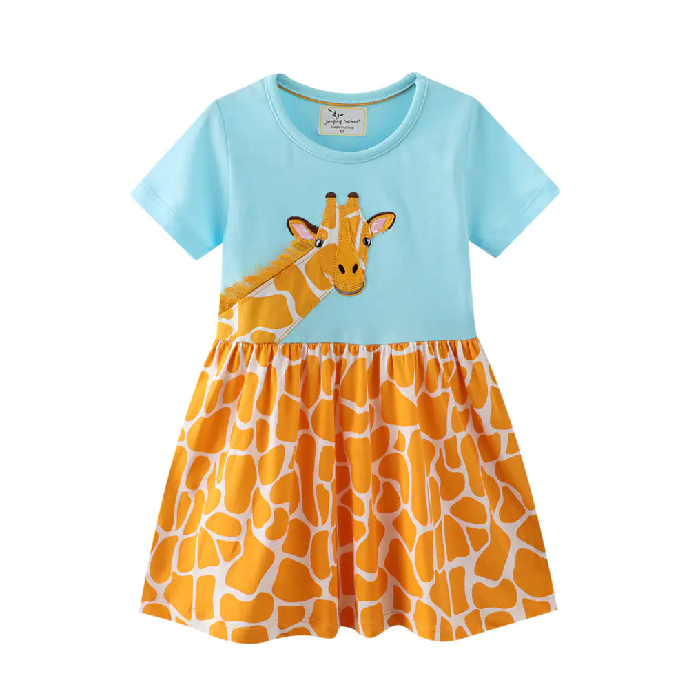 Jumping Meters Giraffe Short Sleeve Dress