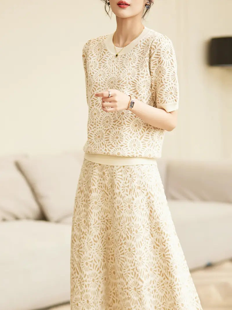 French Retro Midi Two Piece Dress Set
