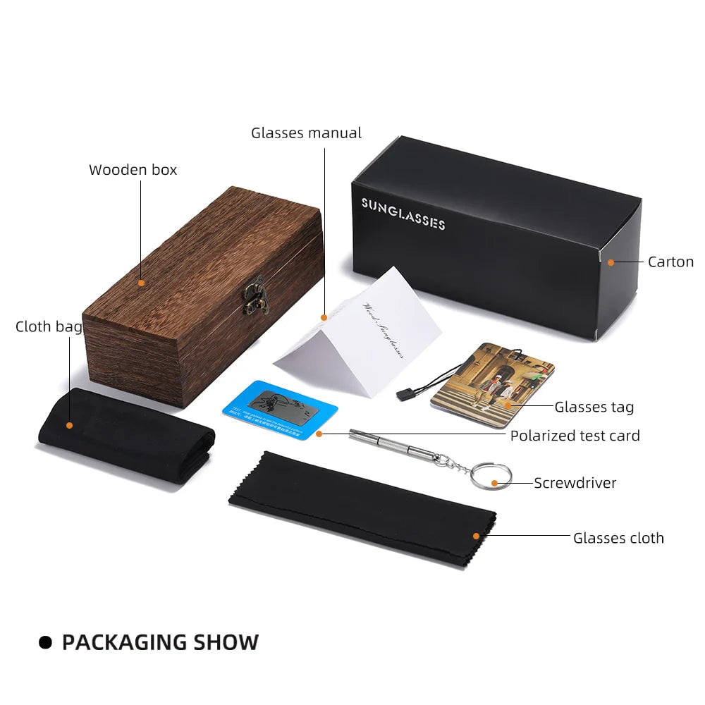 Stylic Natural Bamboo Wooden Sunglasses