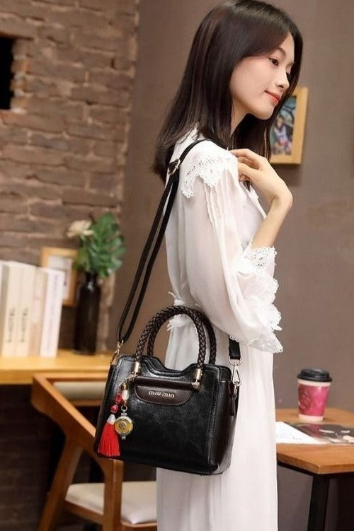 MIU MIN Leather Kelly Handbag