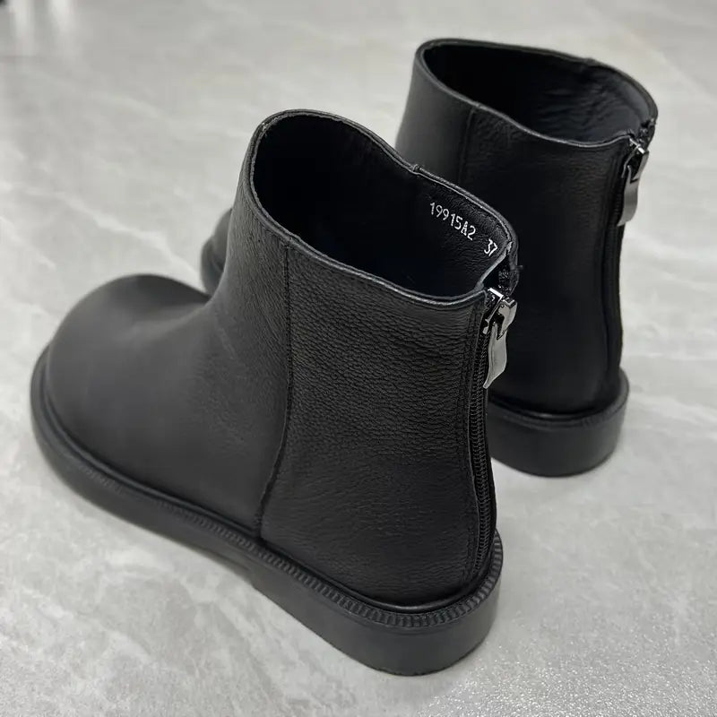 Genuine Leather Chelsea Ankle Boots