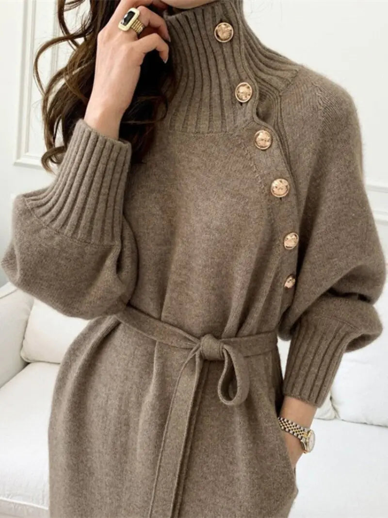 Turtleneck Knit Dress