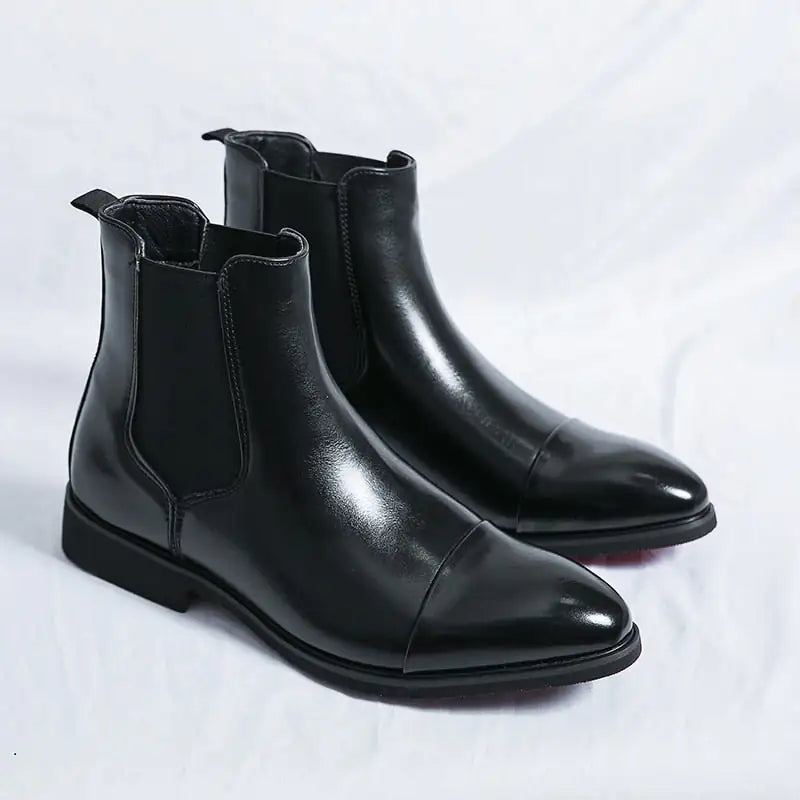 Chelsea Red Bottom Vegan Leather Boots