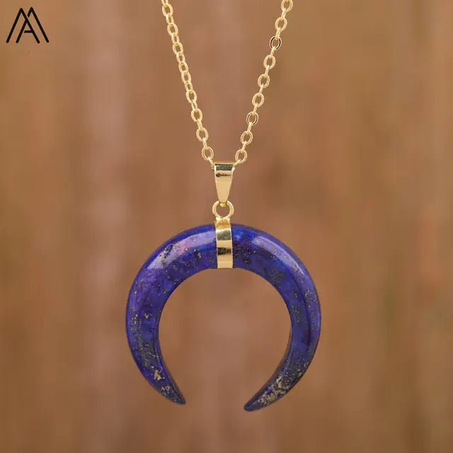 Moon Shape Amethyst Necklaces