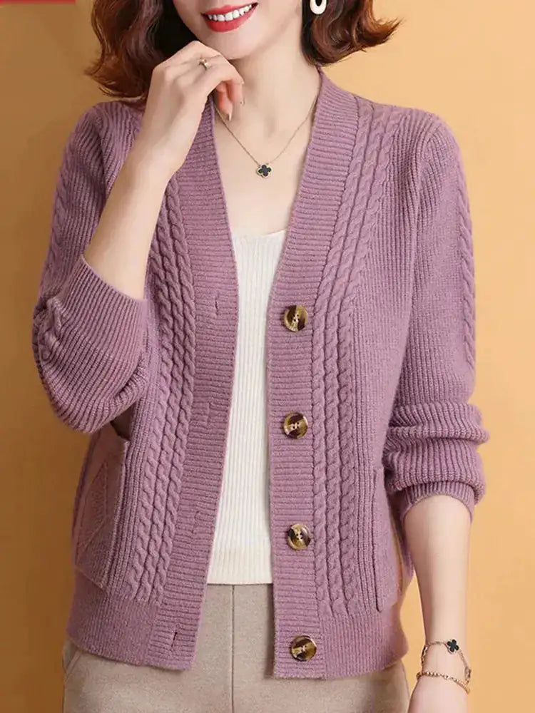 Casual Cable Knitted Cardigan