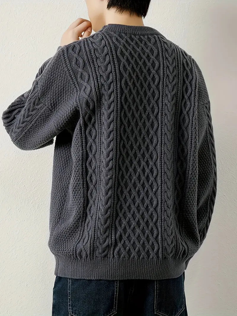 Hawthorne Acrylic Loose Knitted Aran Pullover Sweaters