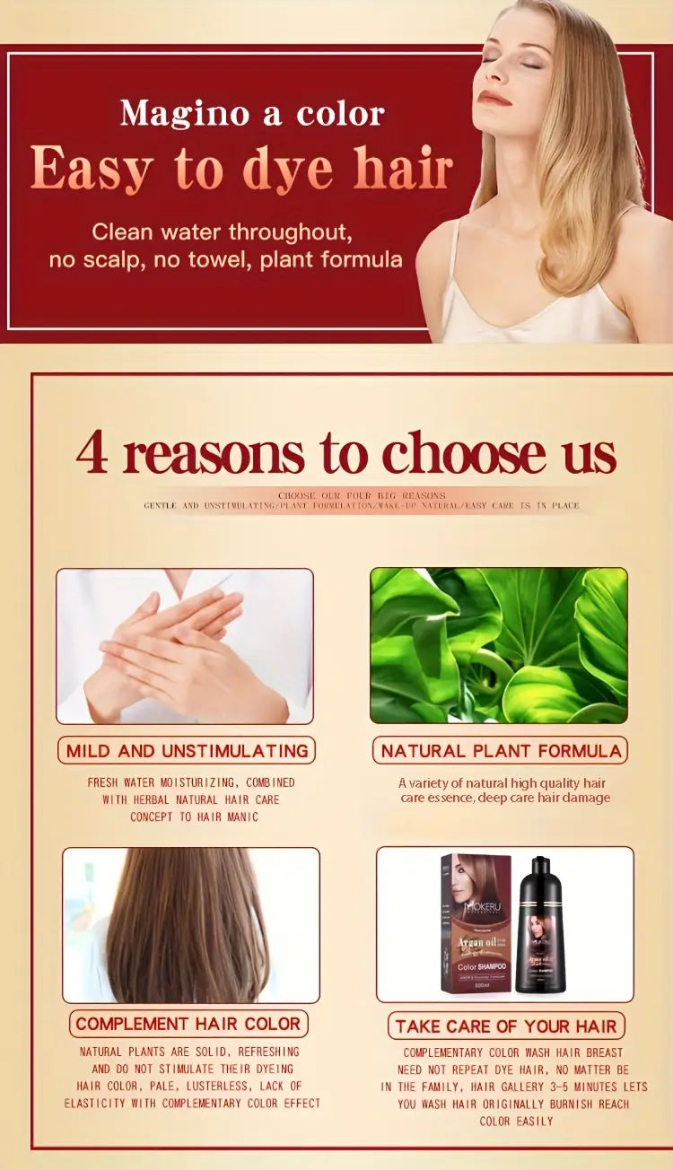 MOKERU Argan Oil Hair Color Shampoo