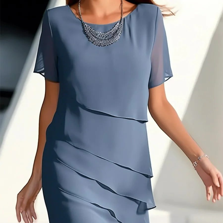 Chiffon Sheath Midi Dresses