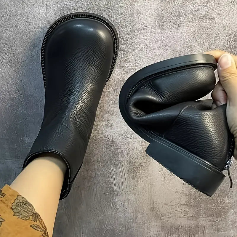 Genuine Leather Chelsea Ankle Boots