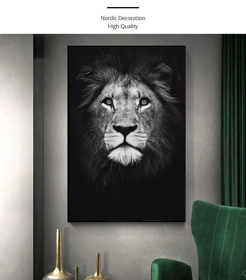 Stunning Black & White Canvas Animal Wall Art