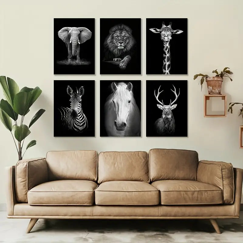 Stunning Black & White Canvas Animal Wall Art