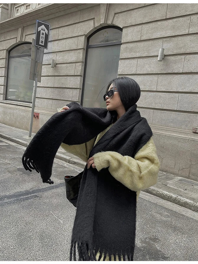 Cashmere Scarf with Tassels