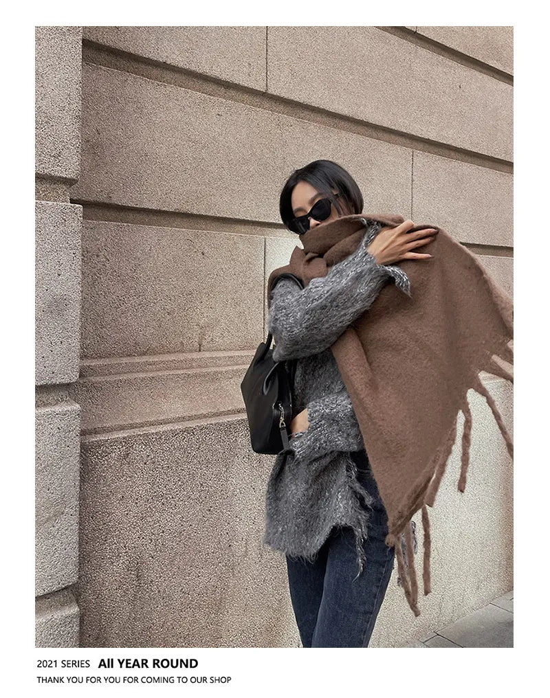 Cashmere Scarf with Tassels