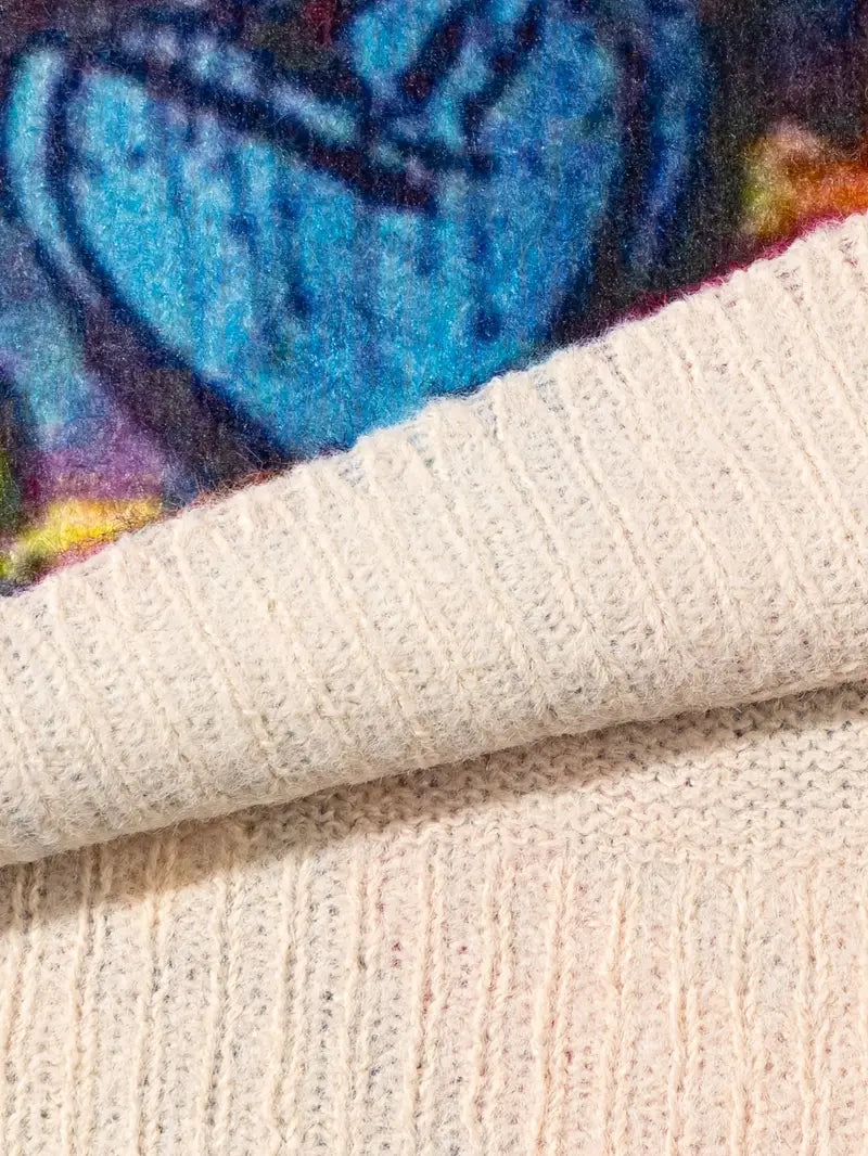 Graffiti Hearts Knit Pullover