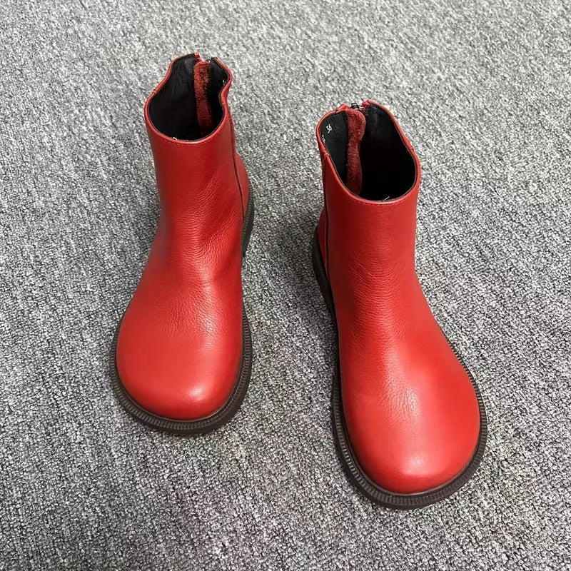 Genuine Leather Chelsea Ankle Boots
