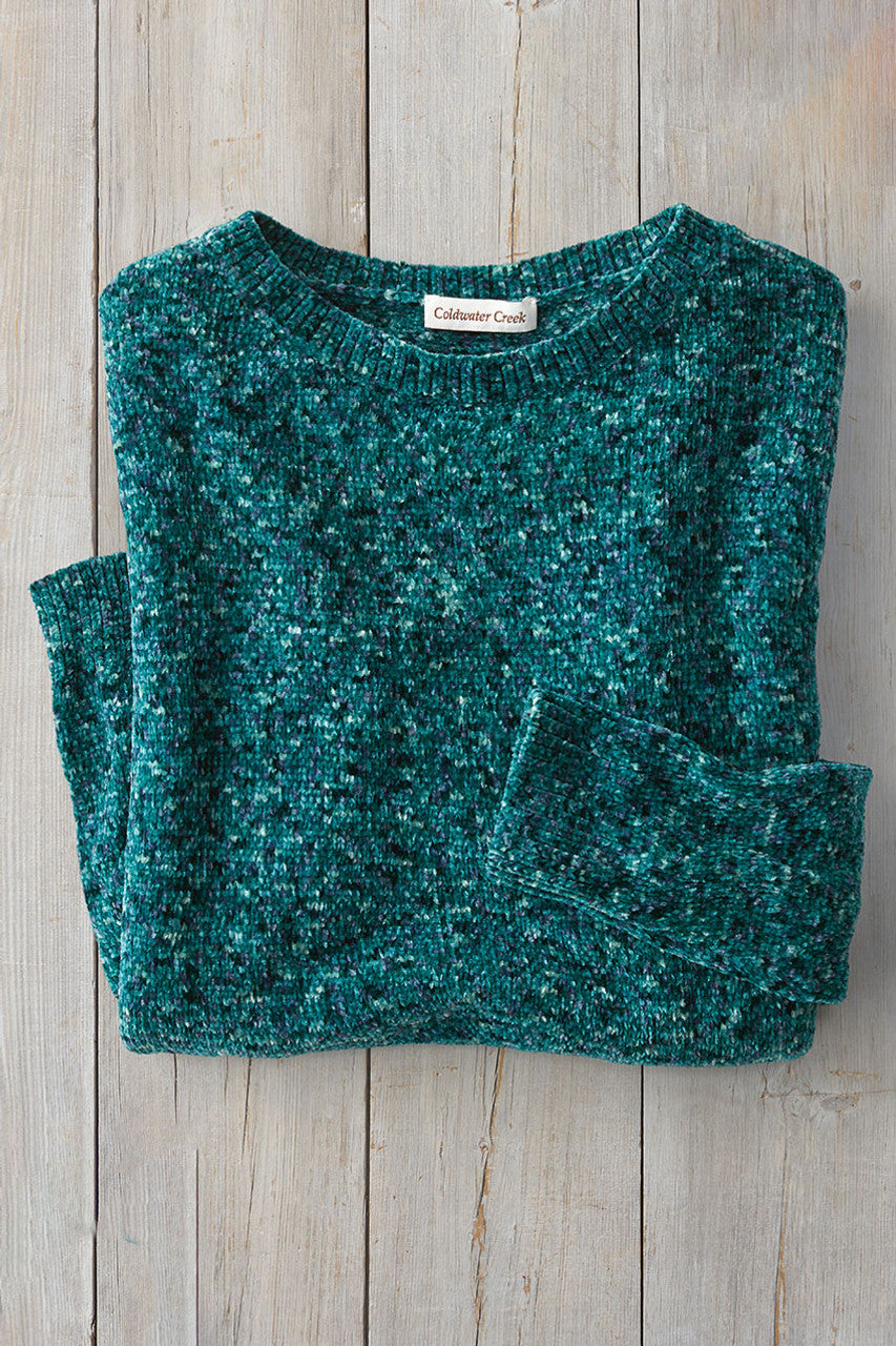 Plus Size Crew Neck Knitted Chenille Jumper