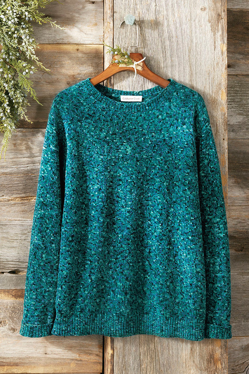 Plus Size Crew Neck Knitted Chenille Jumper