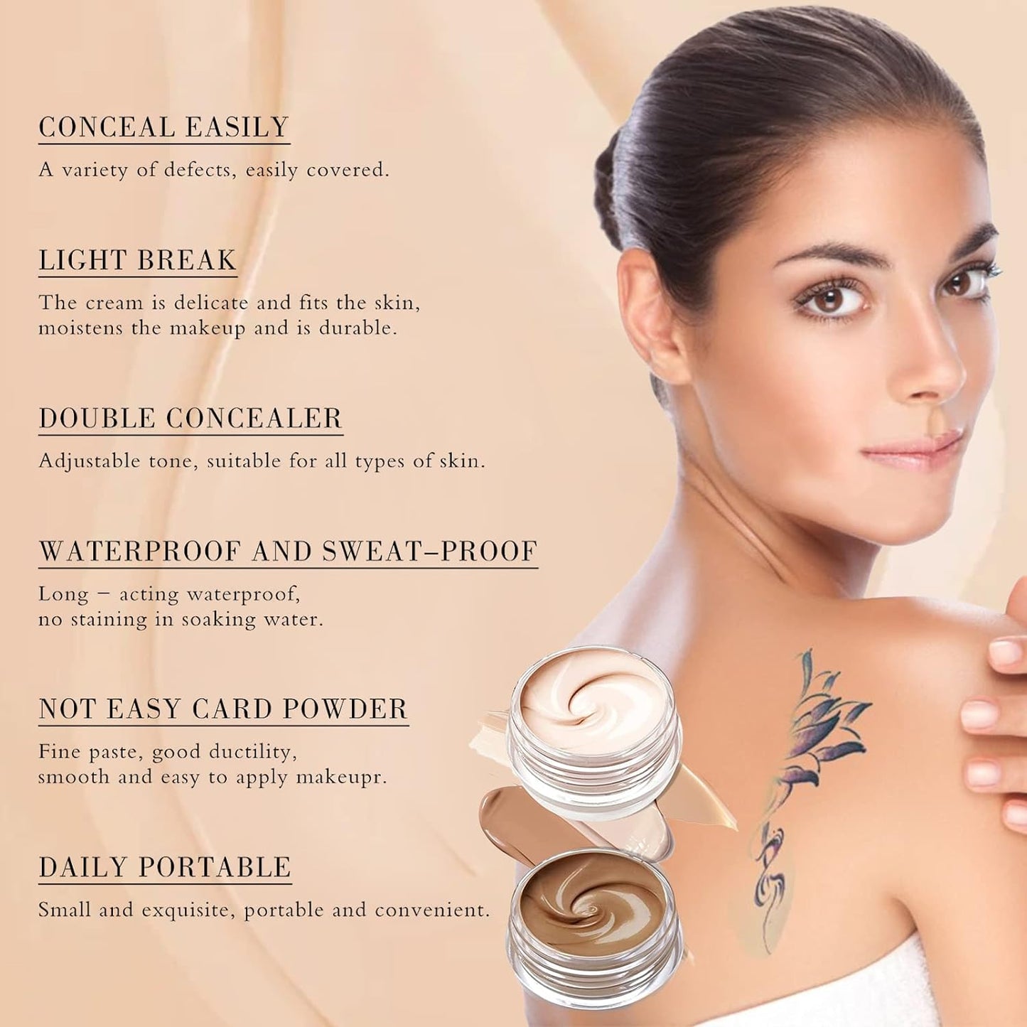 Two-Color Waterproof Body Concealer
