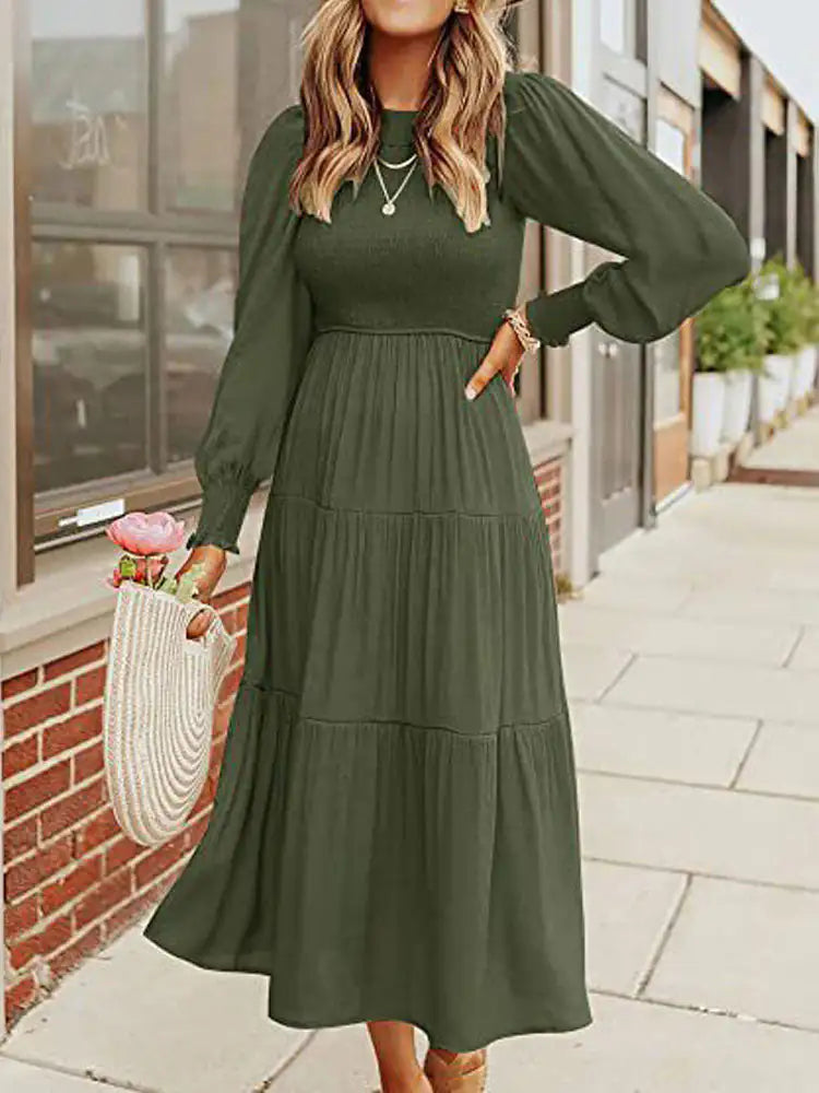 Charm Midi Dress with Long Sleeves