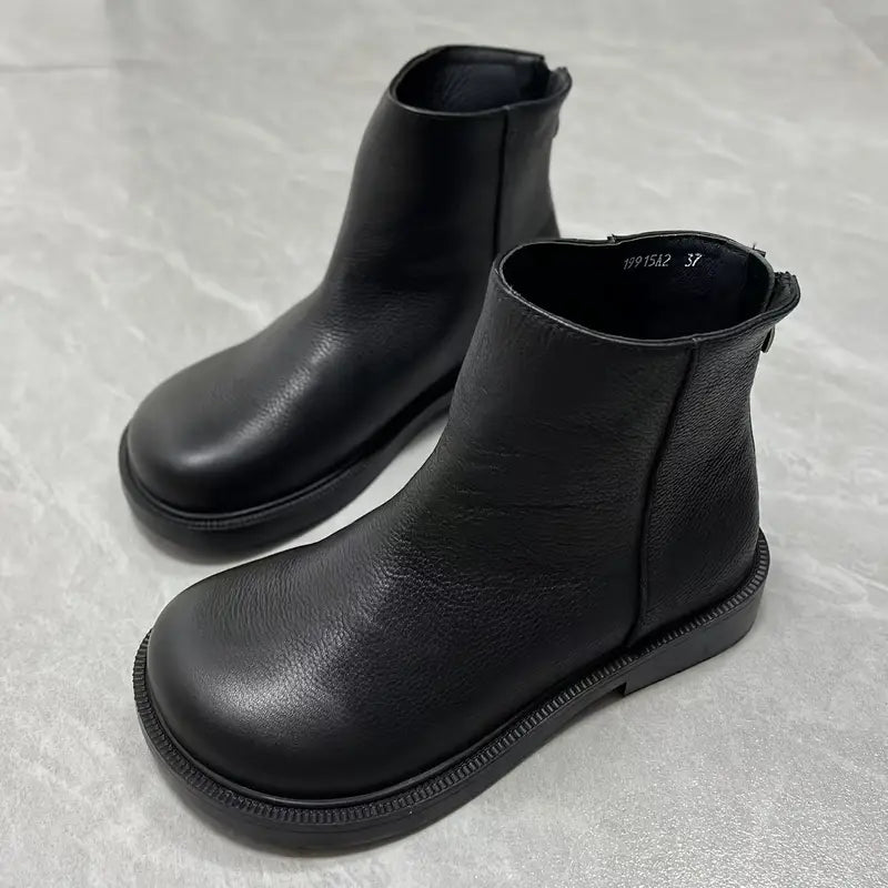 Genuine Leather Chelsea Ankle Boots
