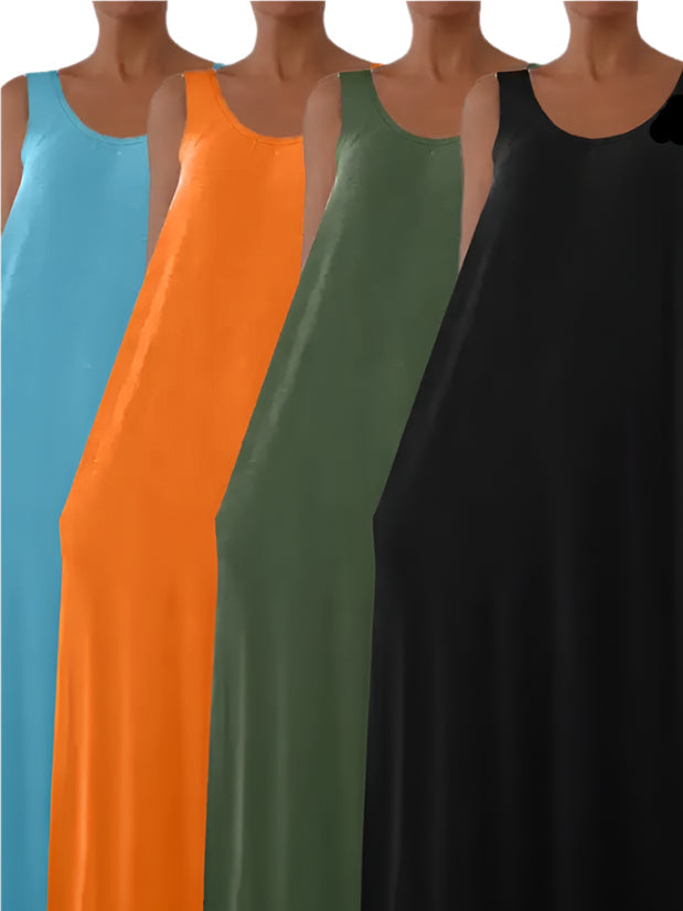 Plus Size A-Line Sleeveless Maxi Dresses
