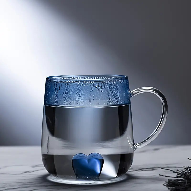 Heart-Shaped Gradient Glass Mugs