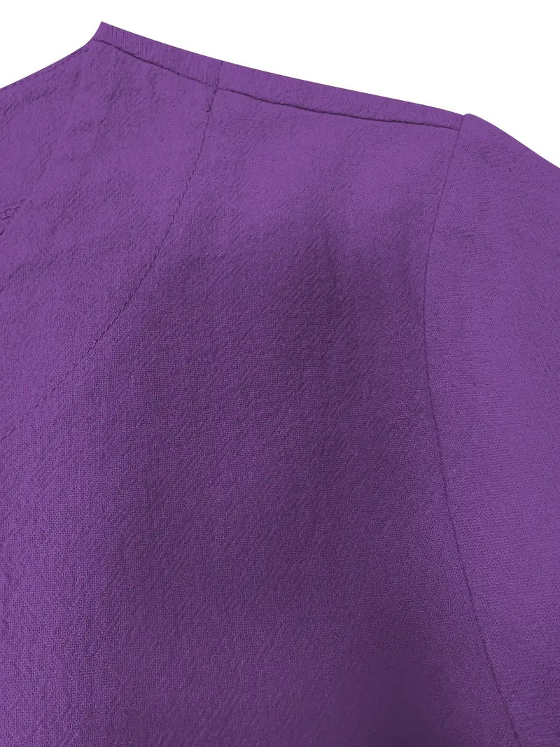 Plus Size Linen A-Line Maxi Dresses