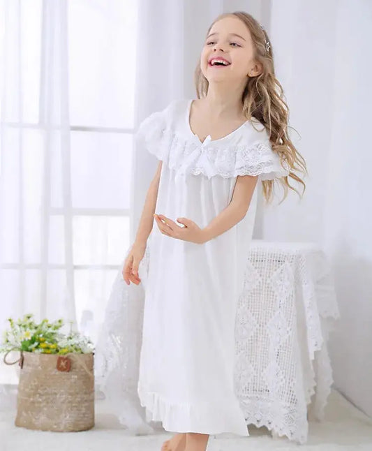 Girls Short Sleeve Sleepwear Nightie Dress
