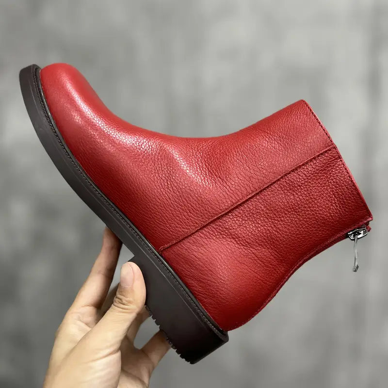 Genuine Leather Chelsea Ankle Boots