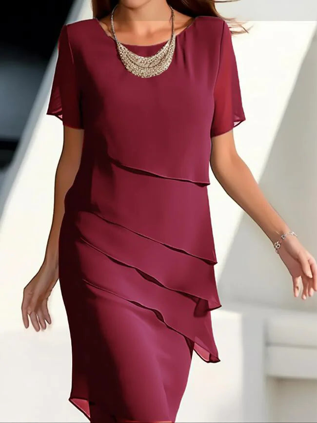 Chiffon Sheath Midi Dresses