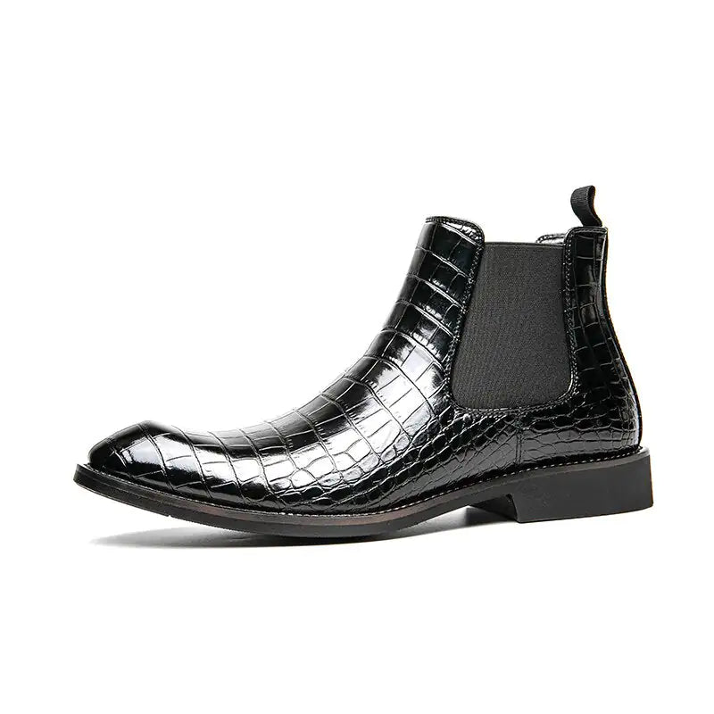 Unique Crocodile Vegan Leather Boots