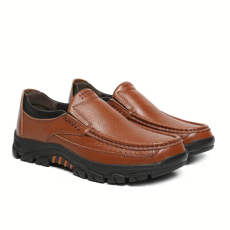 ONYX ASH Genuine Leather Slip-On Dress Shoes