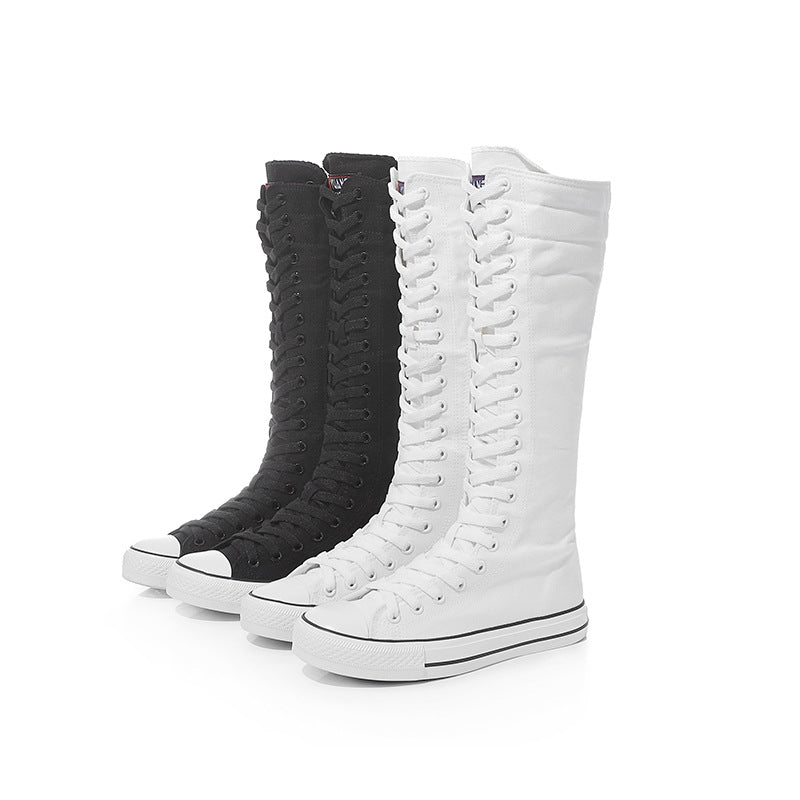 High-Top Canvas Moccasin Sneakers