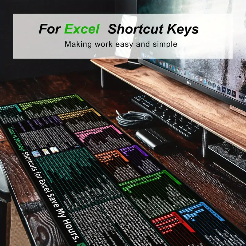 Shortcut Key Oversized Desk Mouse Pad