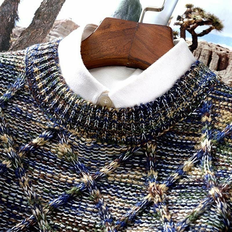 Diamond Knit Crew Neck Jumper