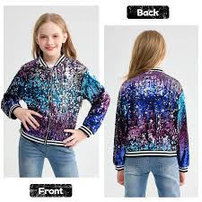 LOLANTA Girls Gradient Sequined Bomber Jackets