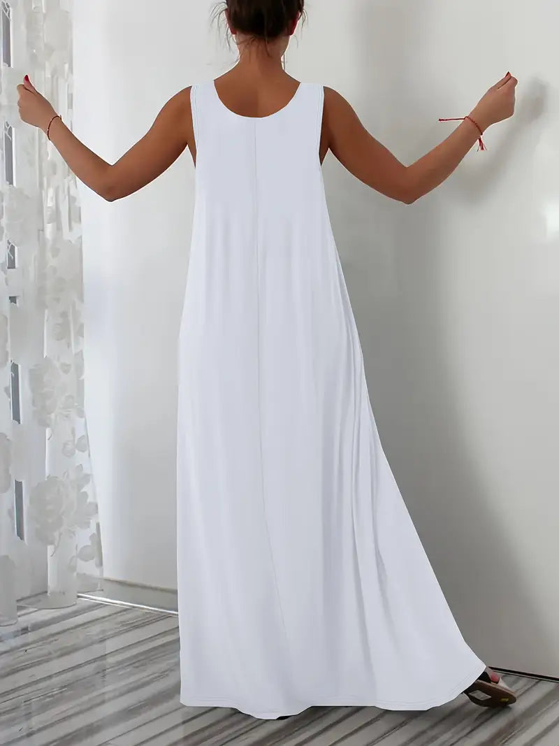 Plus Size A-Line Sleeveless Maxi Dresses