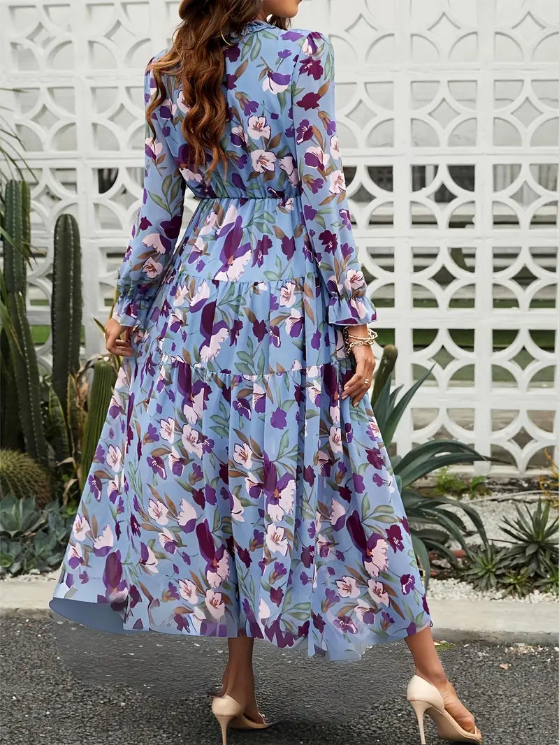 Reena Floral Polyester Maxi Dress