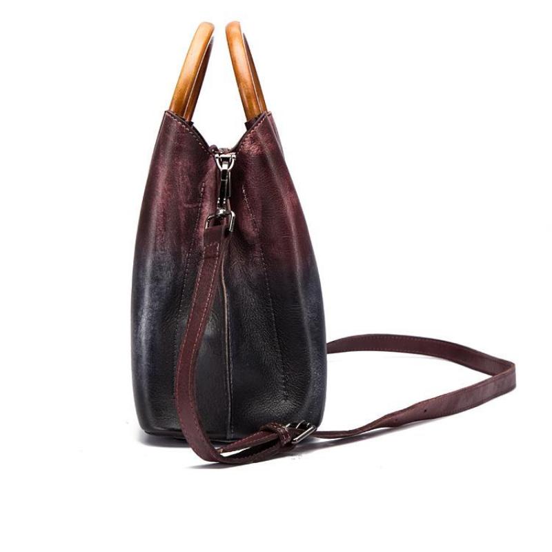 Johnature Retro Genuine Leather Shoulder Handbags