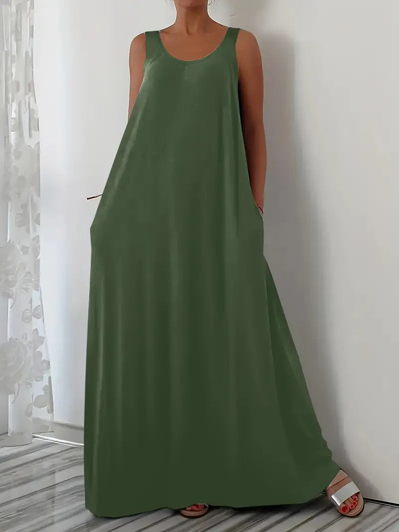 Plus Size A-Line Sleeveless Maxi Dresses