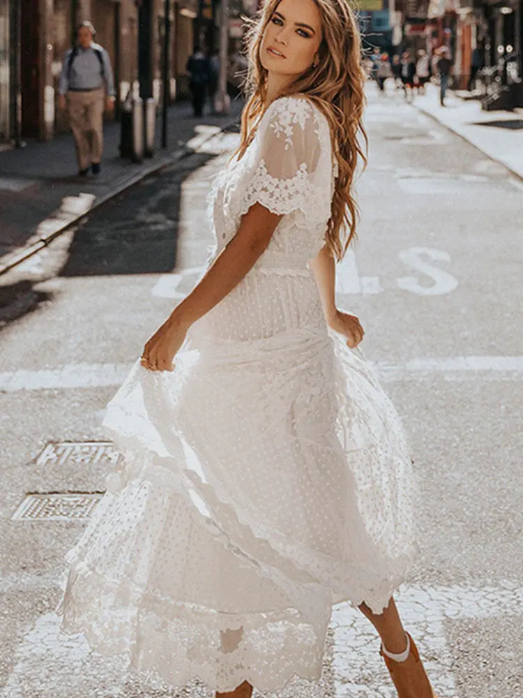 Chic White Lace Dress