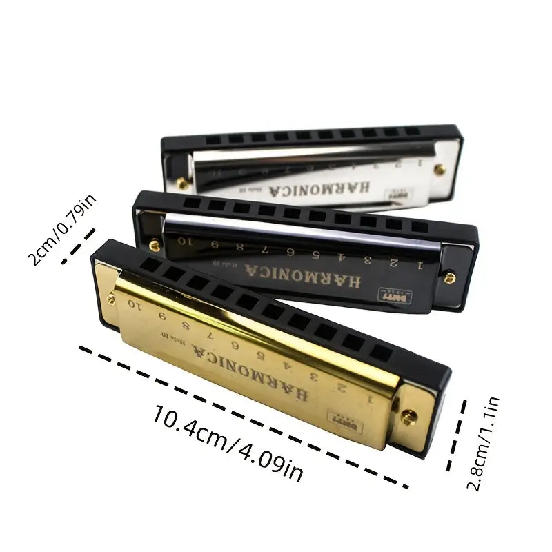 Premium C-Tone 10-Hole Metal Harmonicas