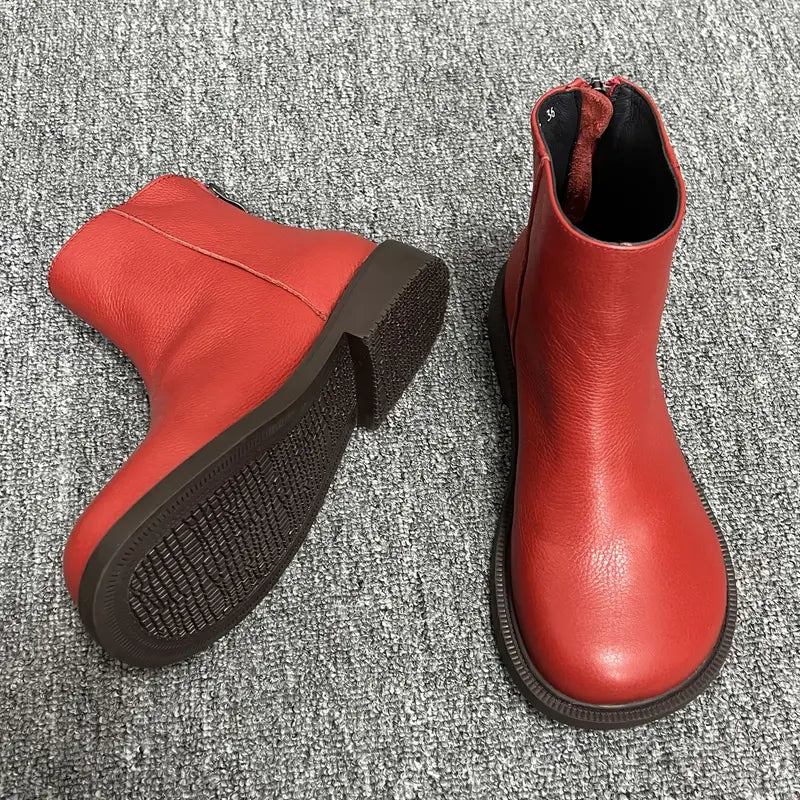Genuine Leather Chelsea Ankle Boots