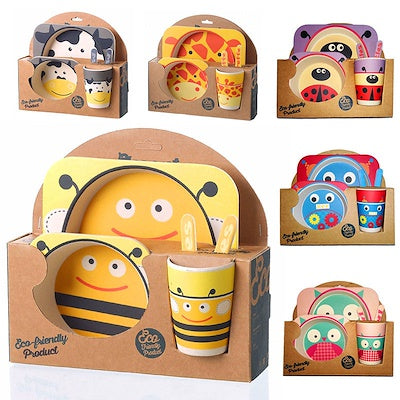 Eco-Friendly 5 Piece Bamboo Dinner Set