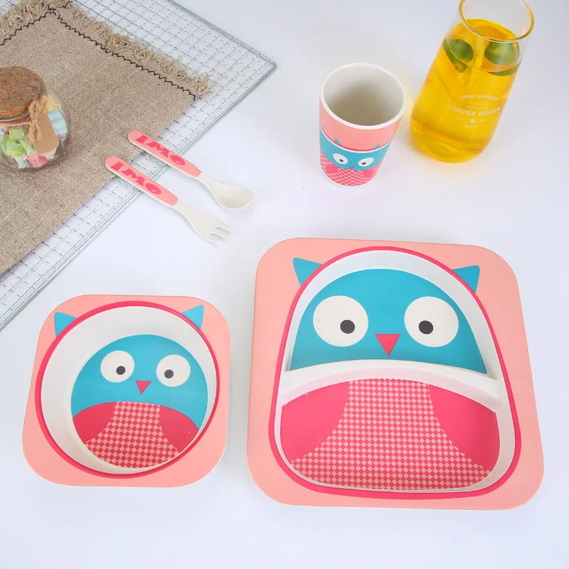 Eco-Friendly 5 Piece Bamboo Dinner Set