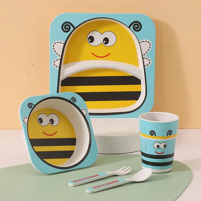 Eco-Friendly 5 Piece Bamboo Dinner Set