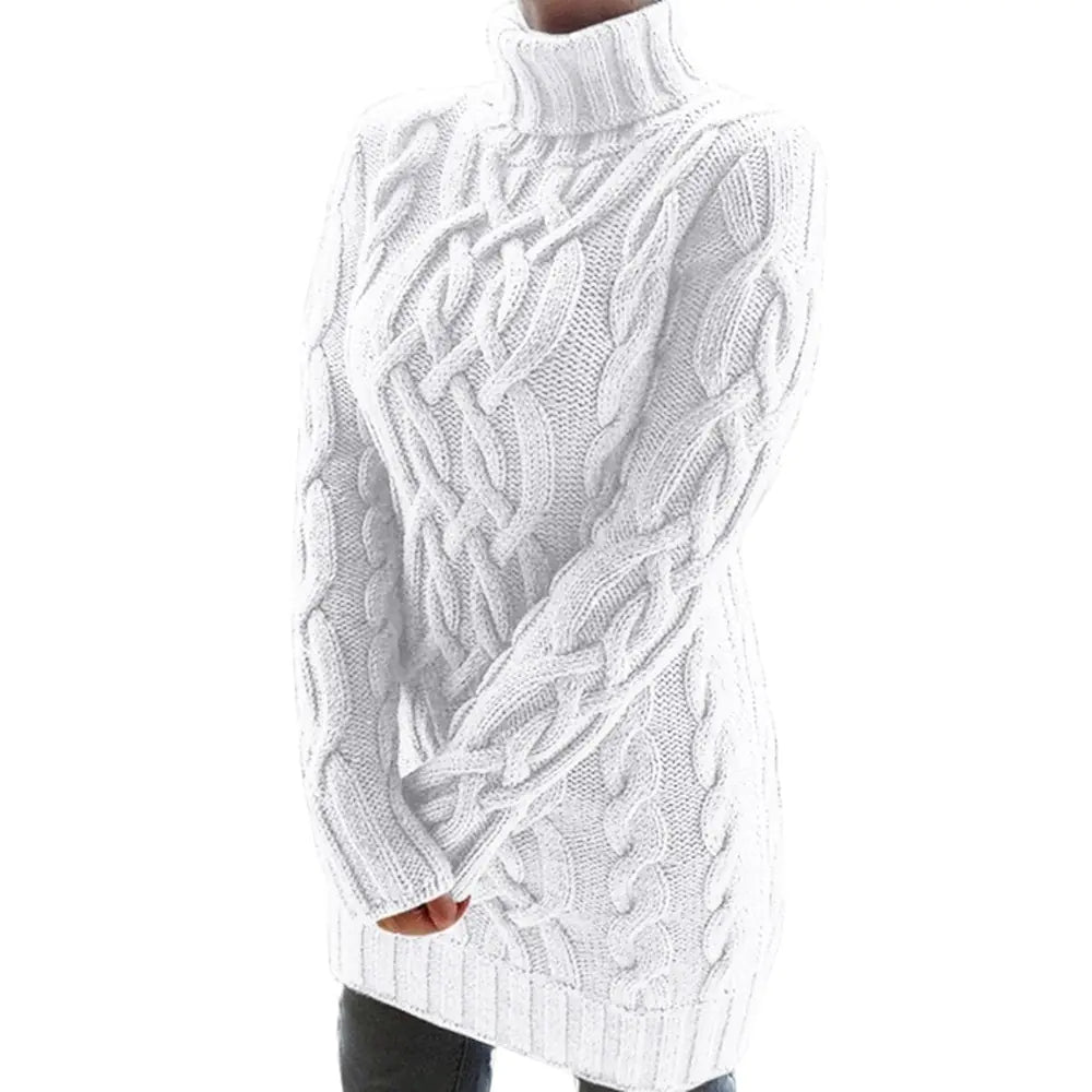 Turtleneck Twist Knitted Cable Sweater