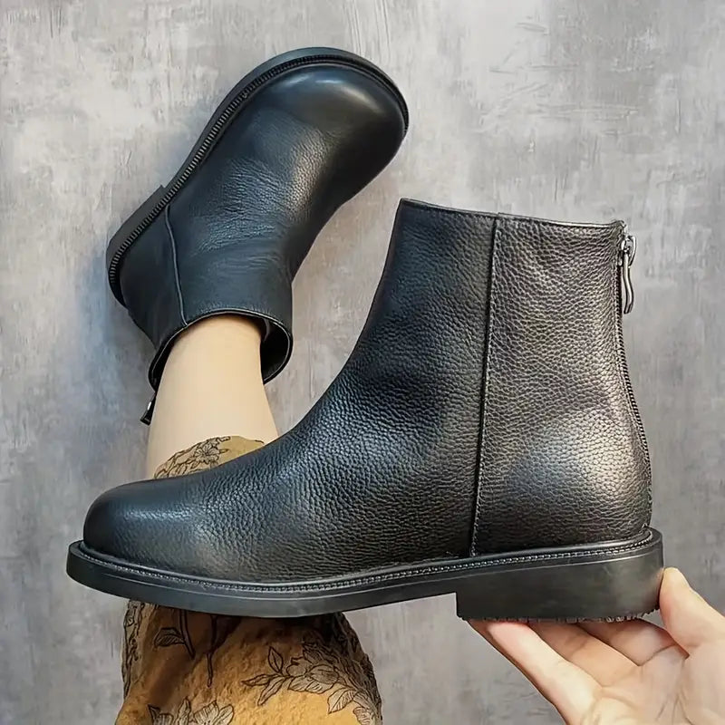 Genuine Leather Chelsea Ankle Boots