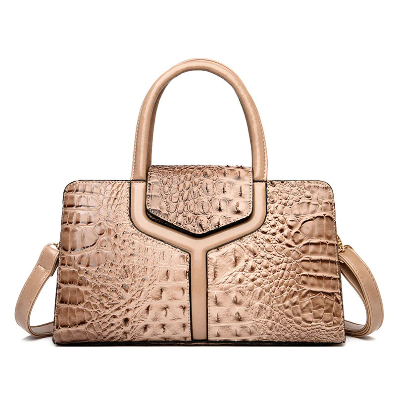 Crocodile Embossed Leather Messenger Bags