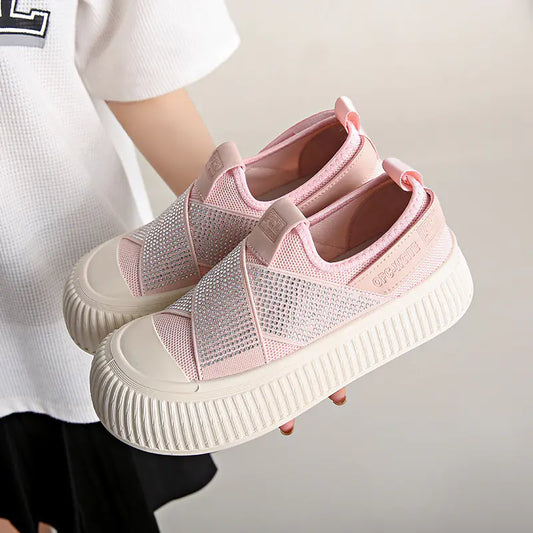 Platform Mesh Slip-On Sneakers